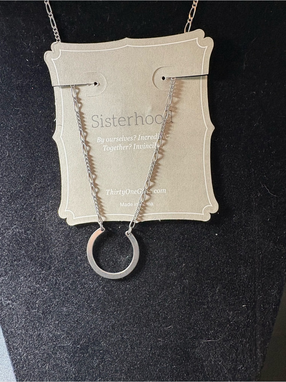 thirty-one Polished Silver Circle Pendant Necklace